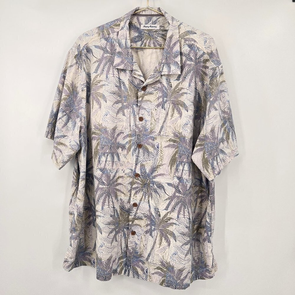 Tommy Bahama Mens 2 XLB/ 2TTG Palm Exposure Silk Blend Camp Shirt